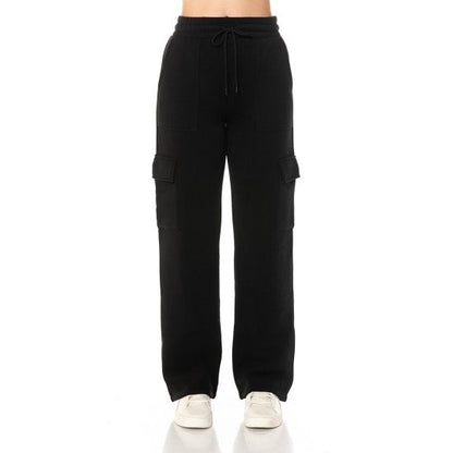 Women's Fleece Cargo Sweatpants, Straight Leg