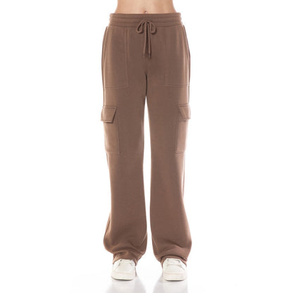 Women's Fleece Cargo Sweatpants, Straight Leg