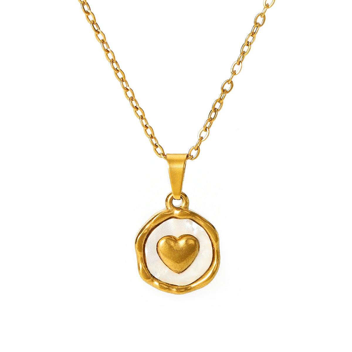 18K Gold-Plated Stainless Steel Heart Jewelry Set