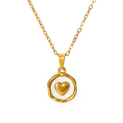 18K Gold-Plated Stainless Steel Heart Jewelry Set