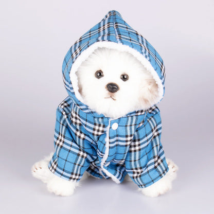 Plaid Hooded Dog Sweater