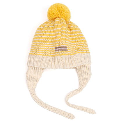 Kids' Earflap Knit Beanie with Ties, Fleece Lined