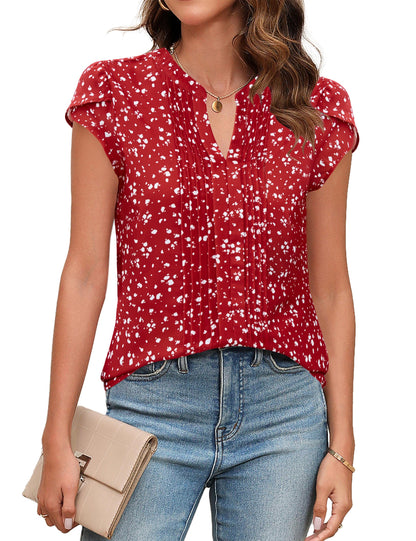 Pintuck V-Neck Blouse