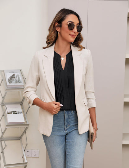 Pintuck V-Neck Blouse