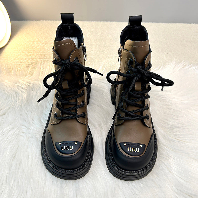 Women's Platform Fleece Biker Booties