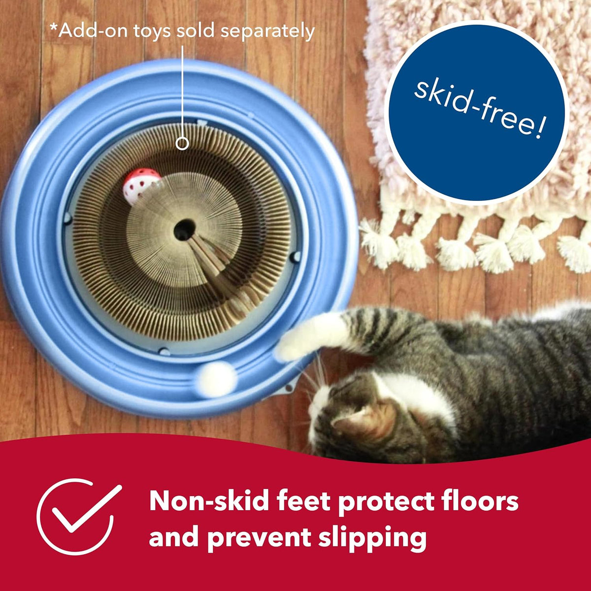 Interactive Ball Track Cat Scratcher with Catnip, 16 in