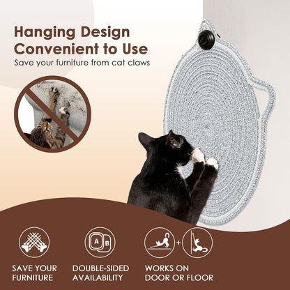 Round Cotton Rope Cat Scratching Mat with Ball Toy