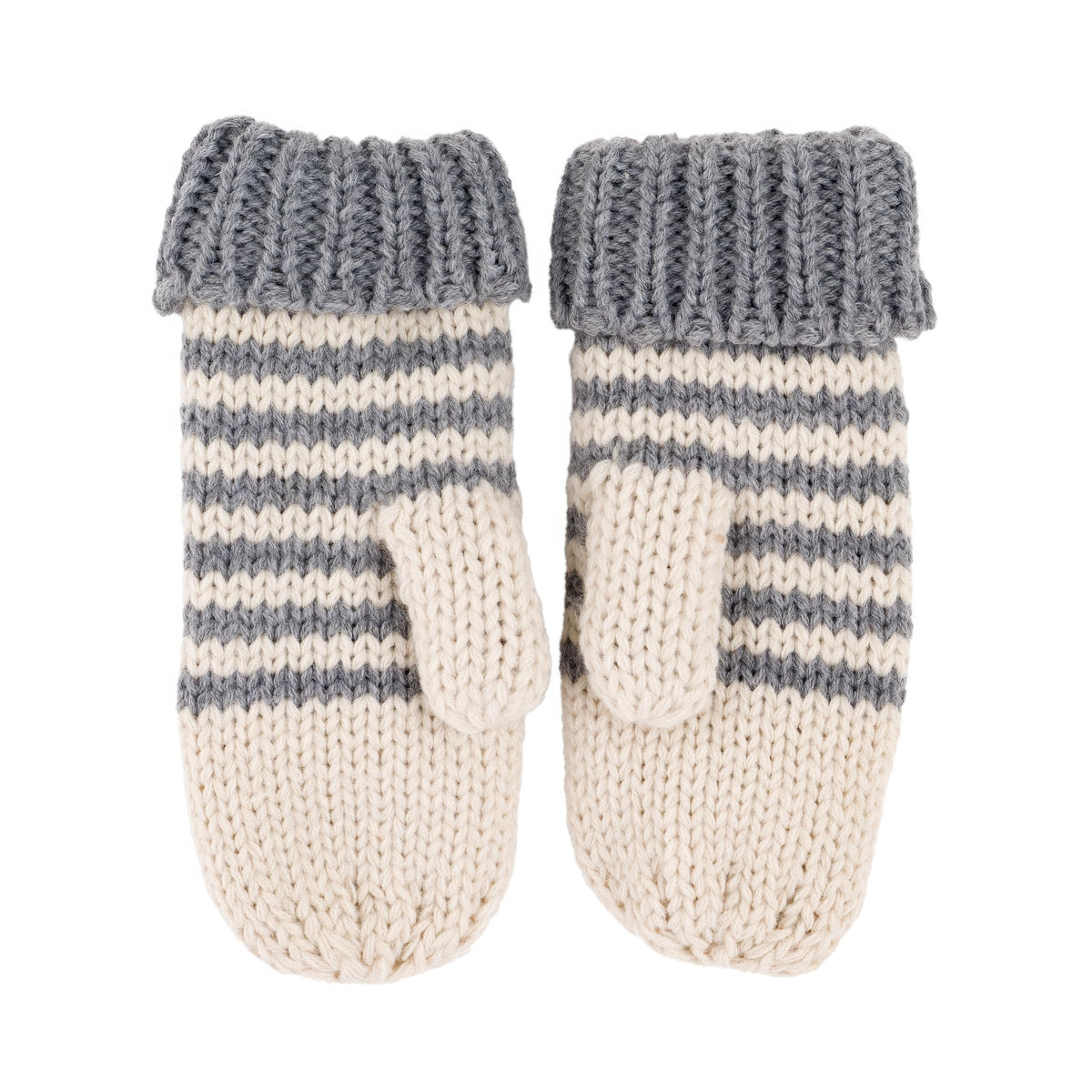 Kids' Kitty Cat Stripe Knit Mittens, Fleece Lined