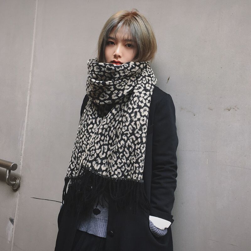 Leopard Print Warm Shawl Scarf