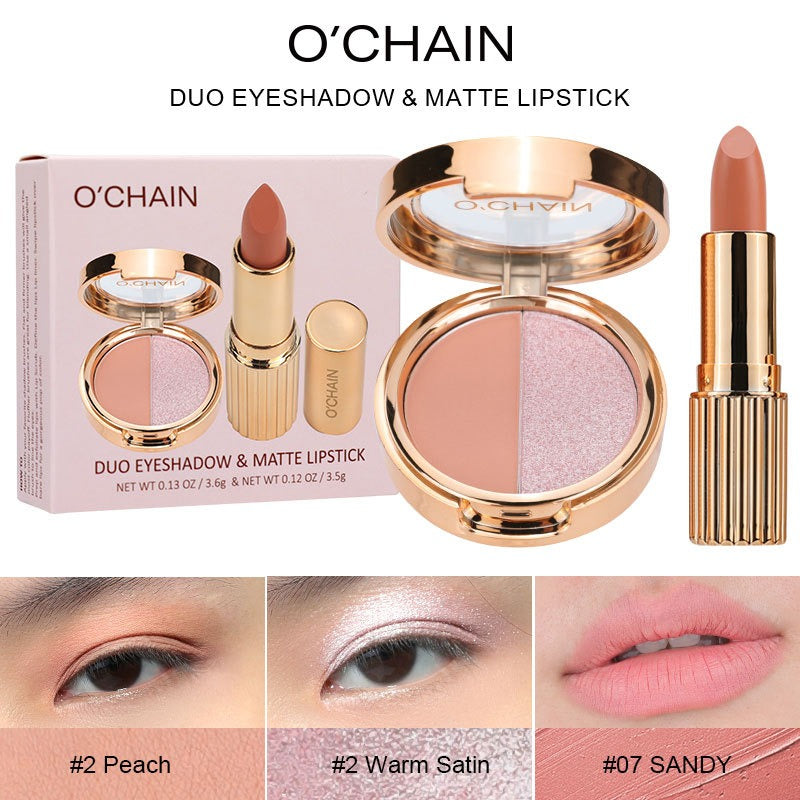 Pearlescent Two-Color Eyeshadow and Lip Palette