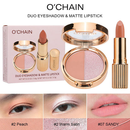 Pearlescent Two-Color Eyeshadow and Lip Palette