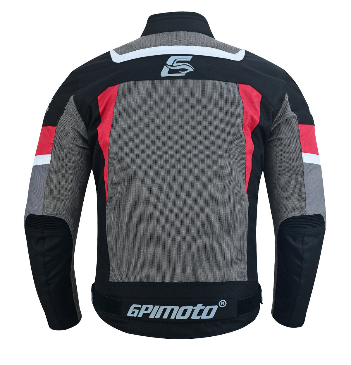 Men's Summer Waterproof Motorcycle Jacket – Black/Red/Gray, 4 Pockets