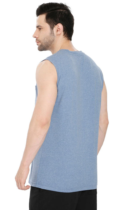 Men's Heavyweight Sleeveless Crew Neck Tee with Chest Pocket