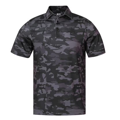 Men's Performance Polo, Black Camo