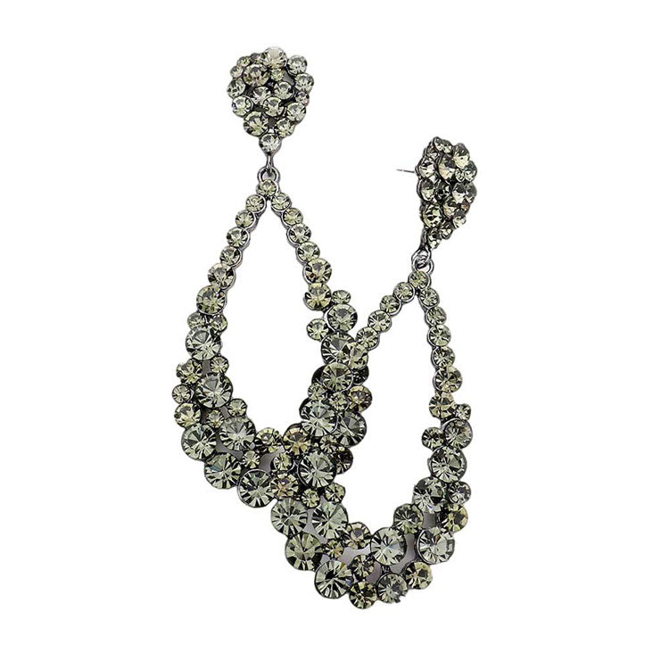 Women's Crystal Bubble Cluster Teardrop Earrings