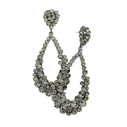 Women's Crystal Bubble Cluster Teardrop Earrings