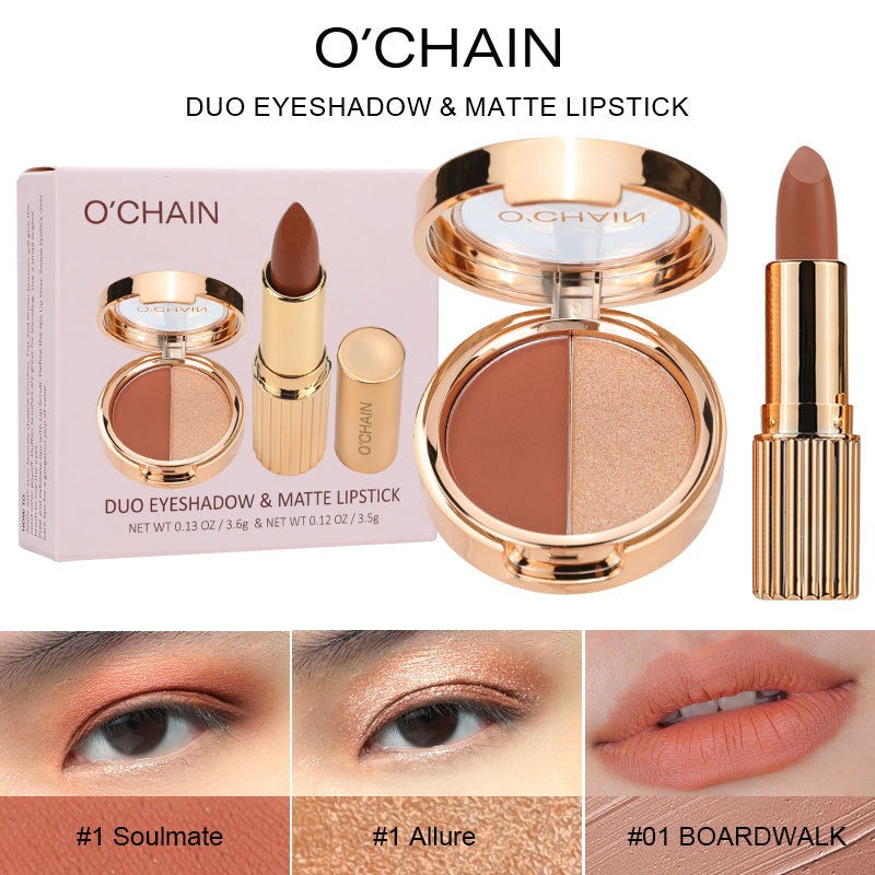 Pearlescent Two-Color Eyeshadow and Lip Palette