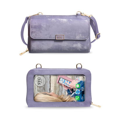 RFID Crossbody Purse with Touch Screen Phone Window