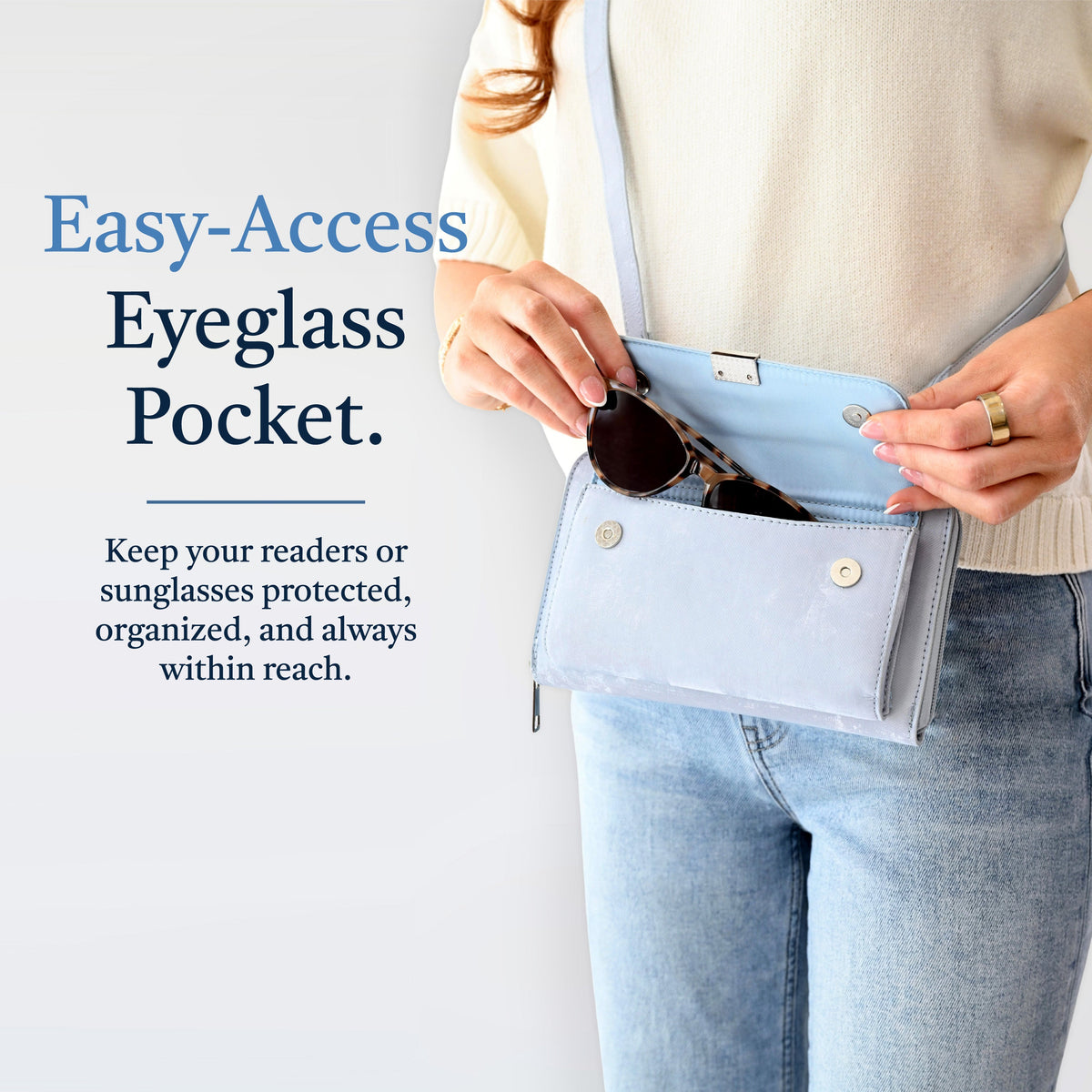 RFID Crossbody Purse with Touch Screen Phone Window