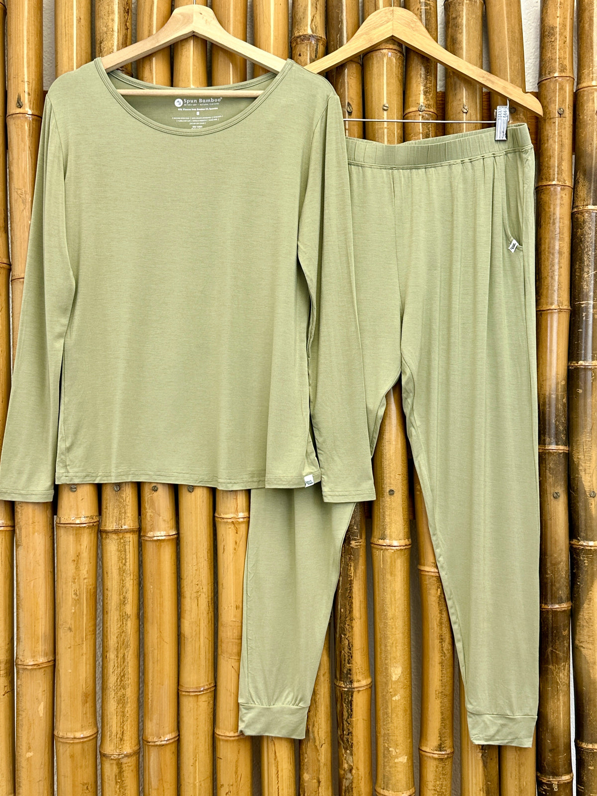Women's Bamboo Lounge Set – Long Sleeve Tee & Joggers