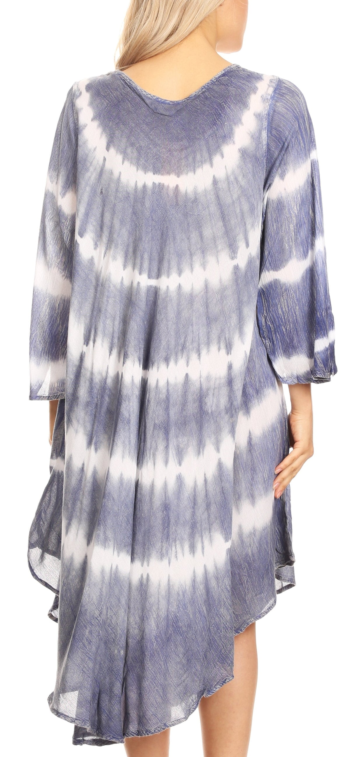 Long-Sleeve Swing Midi Dress & Caftan Cover-Up