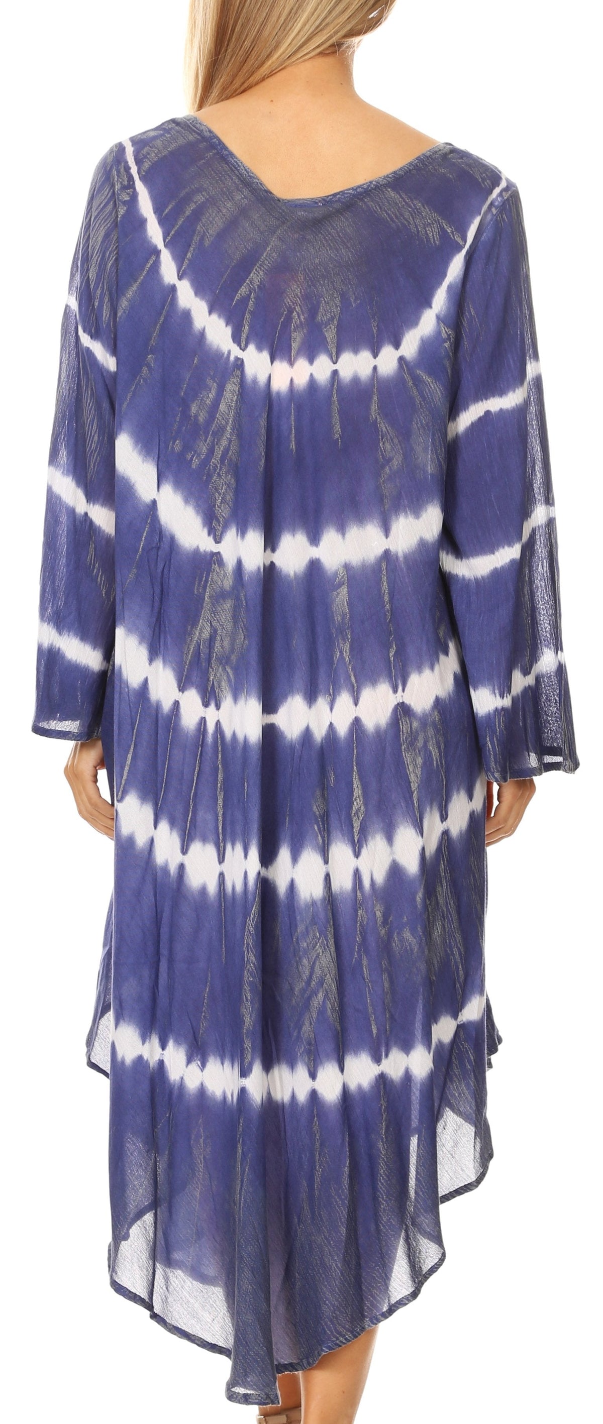 Long-Sleeve Swing Midi Dress & Caftan Cover-Up
