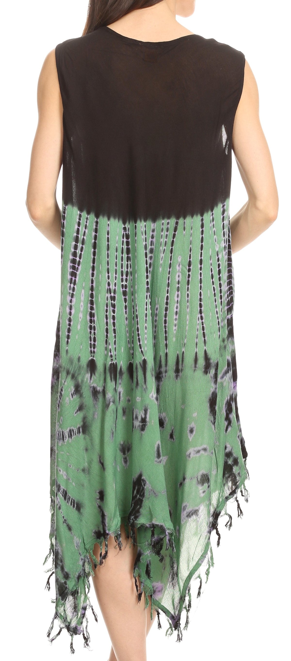 Long-Sleeve Swing Midi Dress & Caftan Cover-Up