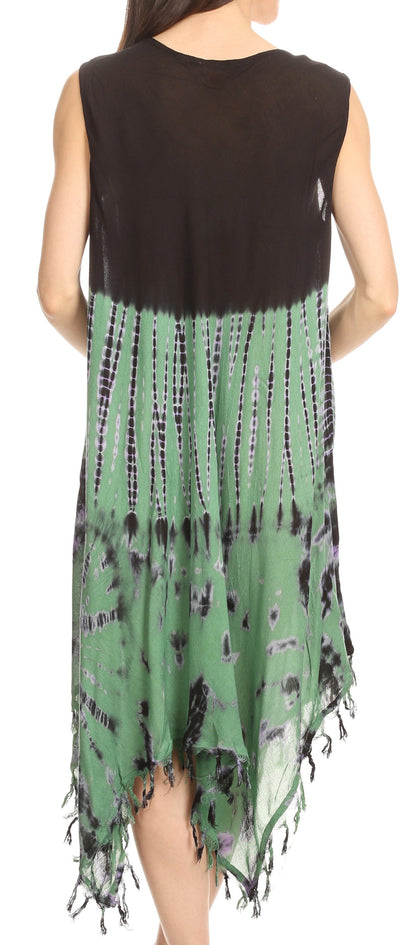 Long-Sleeve Swing Midi Dress & Caftan Cover-Up