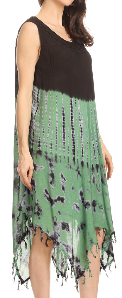 Long-Sleeve Swing Midi Dress & Caftan Cover-Up