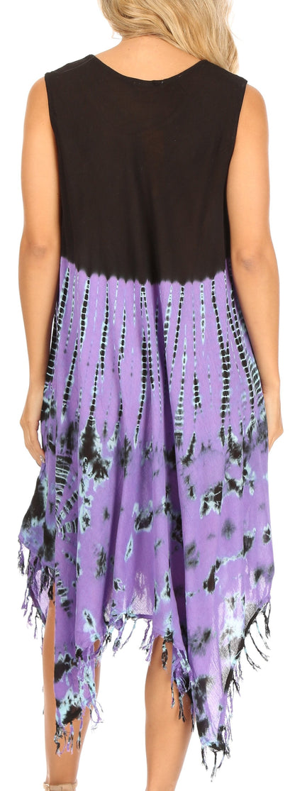Long-Sleeve Swing Midi Dress & Caftan Cover-Up
