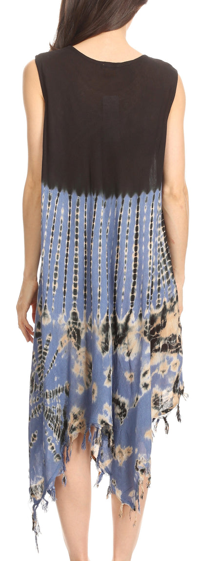 Long-Sleeve Swing Midi Dress & Caftan Cover-Up