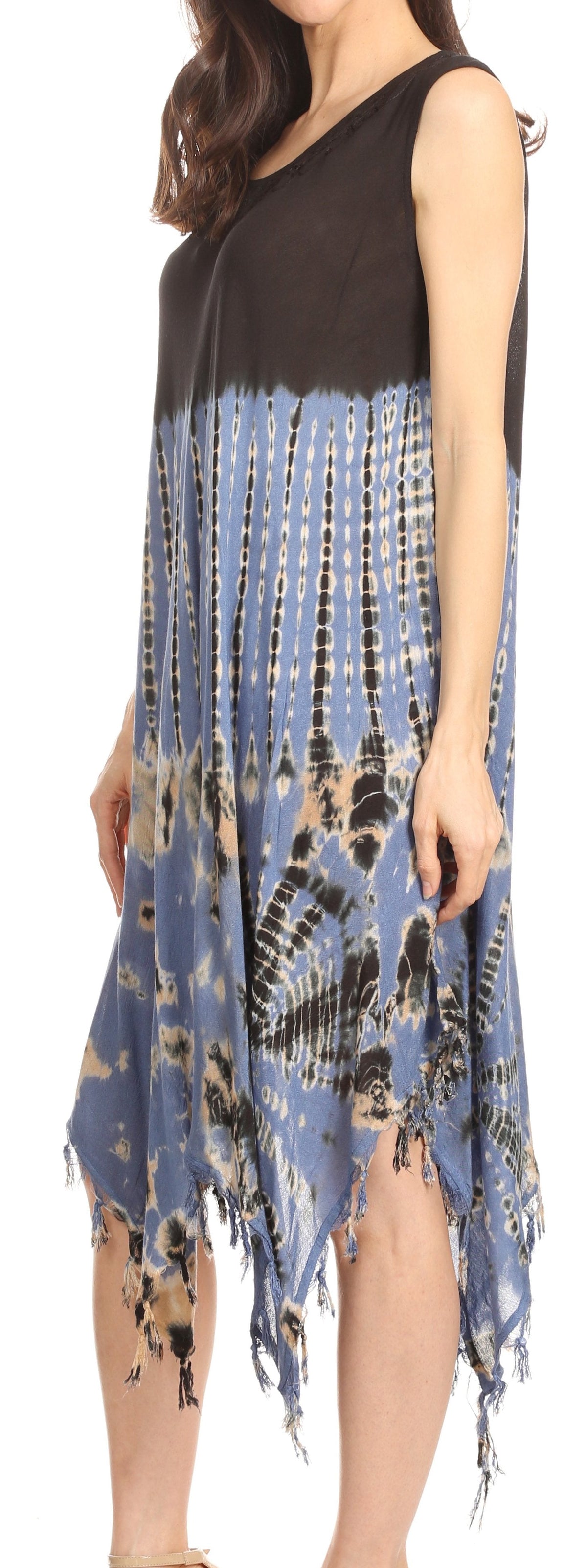 Long-Sleeve Swing Midi Dress & Caftan Cover-Up