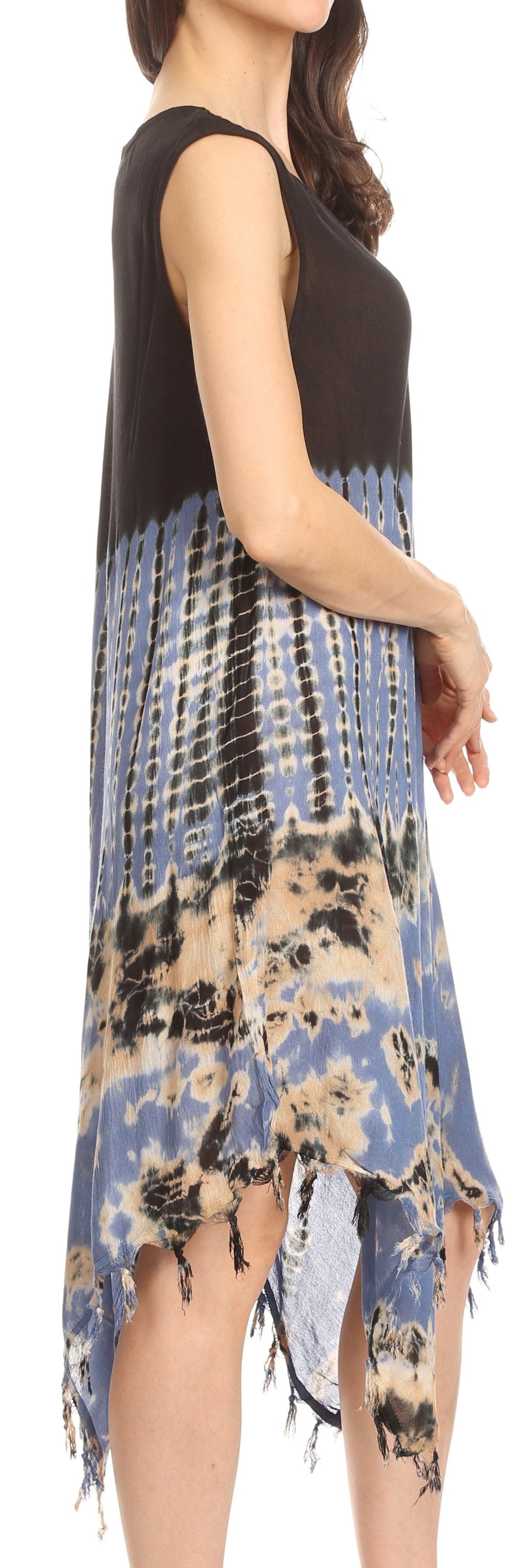 Long-Sleeve Swing Midi Dress & Caftan Cover-Up