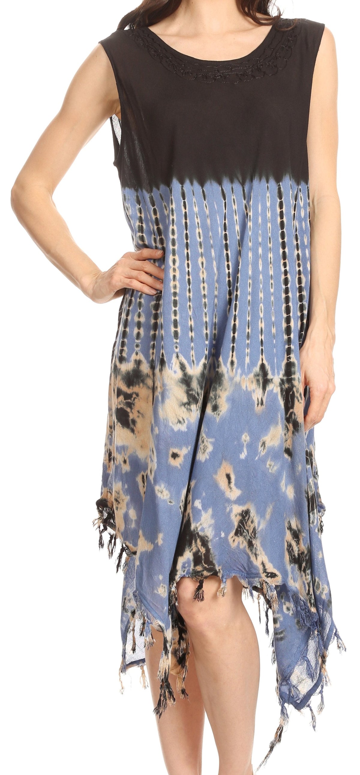 Long-Sleeve Swing Midi Dress & Caftan Cover-Up