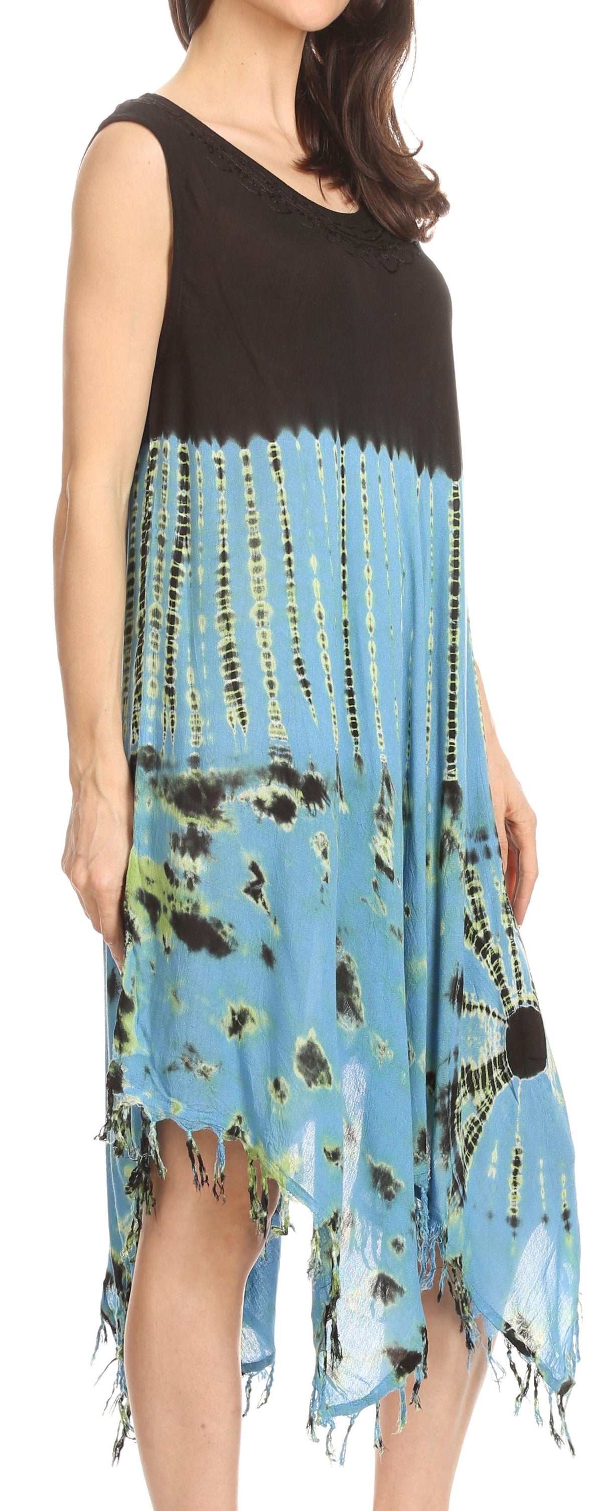 Long-Sleeve Swing Midi Dress & Caftan Cover-Up