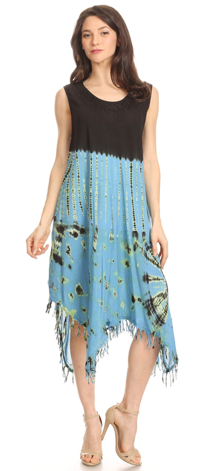 Long-Sleeve Swing Midi Dress & Caftan Cover-Up