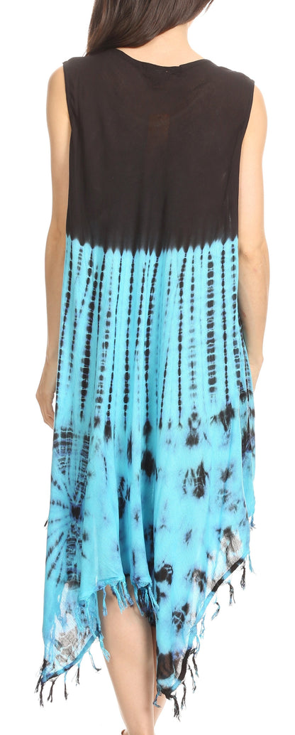Long-Sleeve Swing Midi Dress & Caftan Cover-Up
