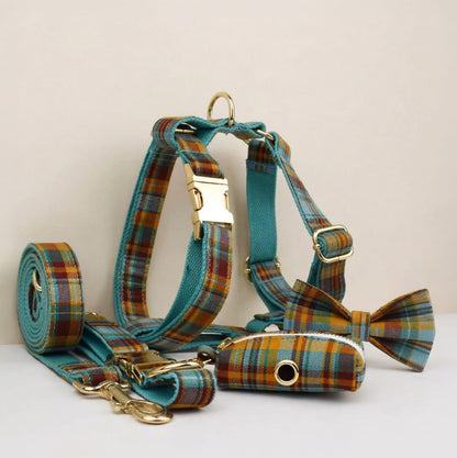 Autumn Blue Plaid Walking Set