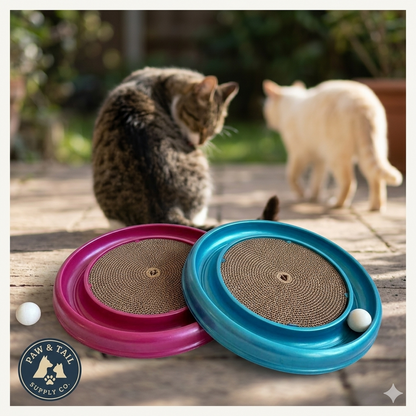 Interactive Ball Track Cat Scratcher with Catnip, 16 in