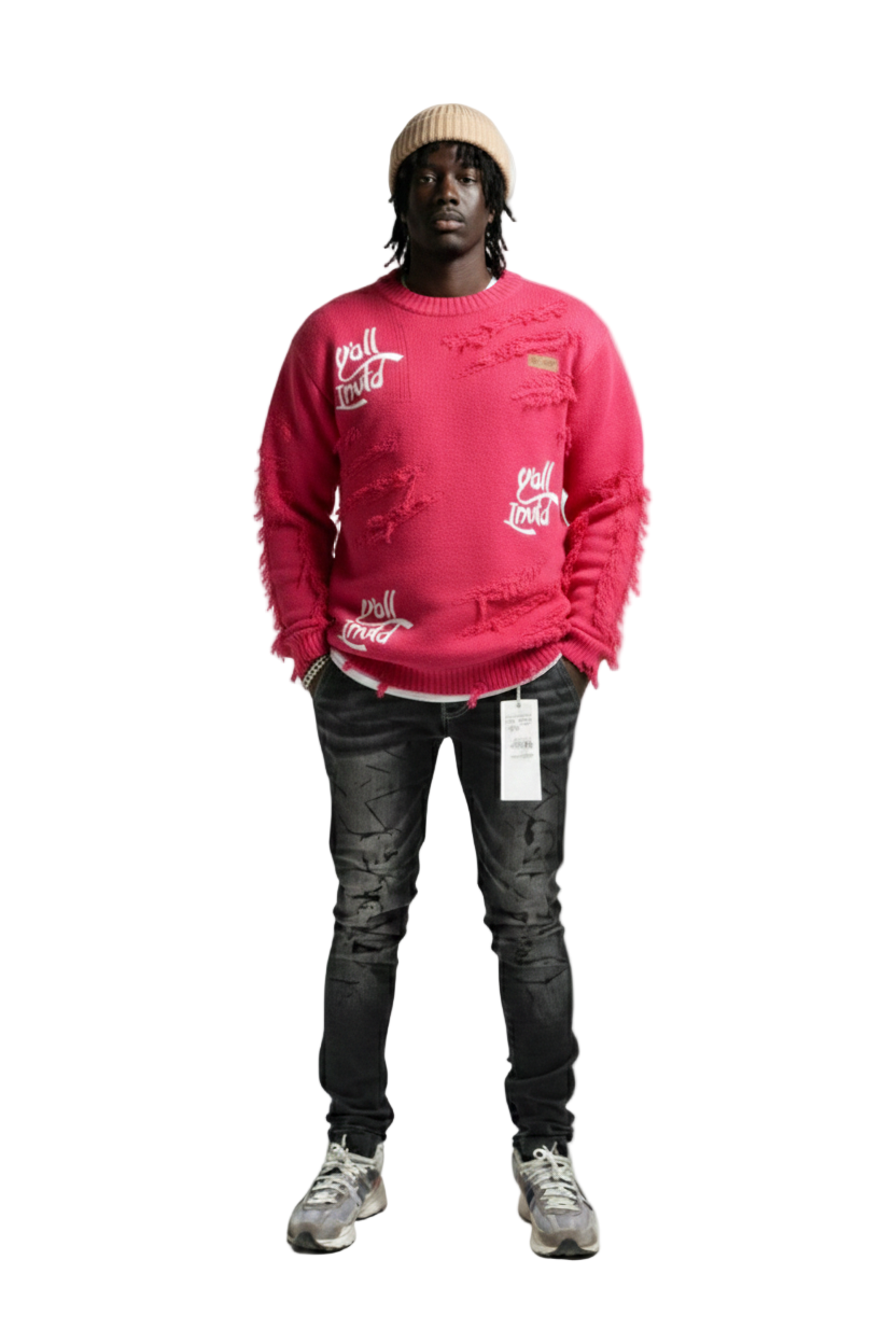 Men's Tassel-Knit Crewneck Sweater – Mei