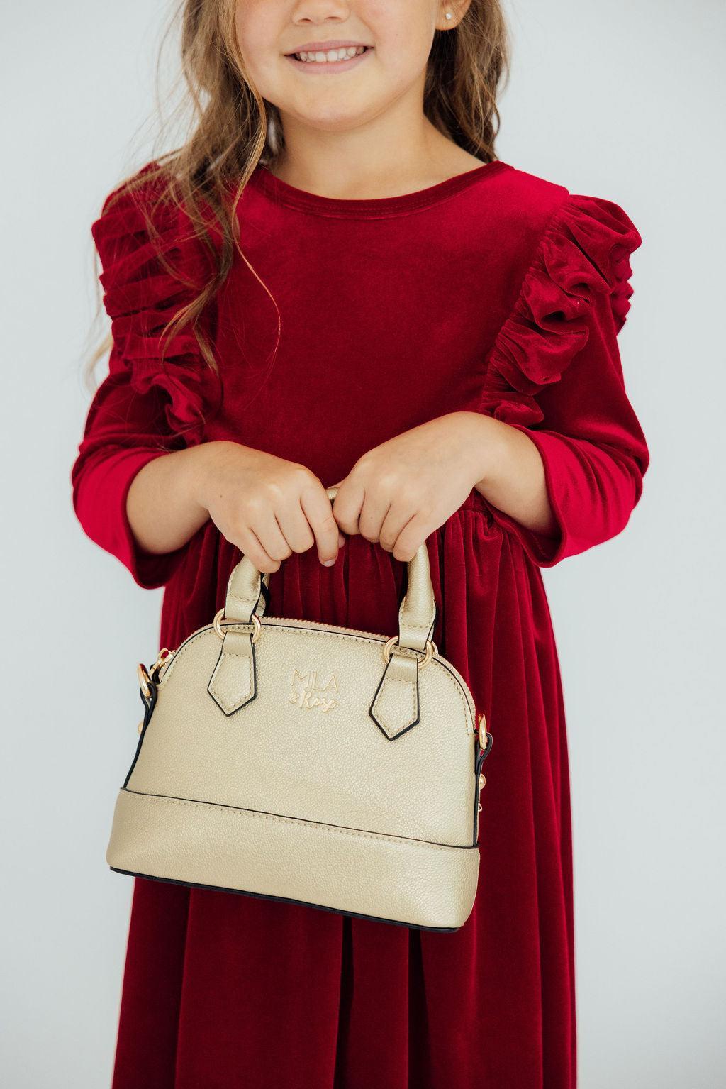 Girls' Crossbody Purse, Gold Metallic