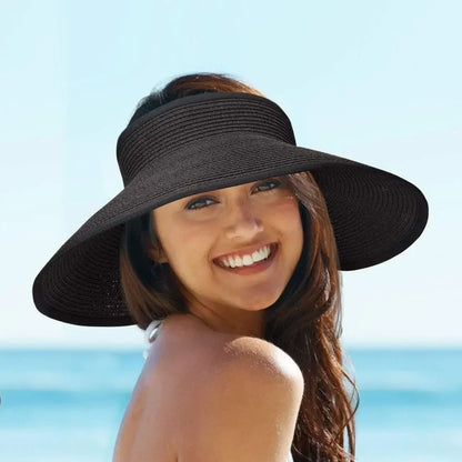 Foldable Wide-Brim Straw Sun Hat