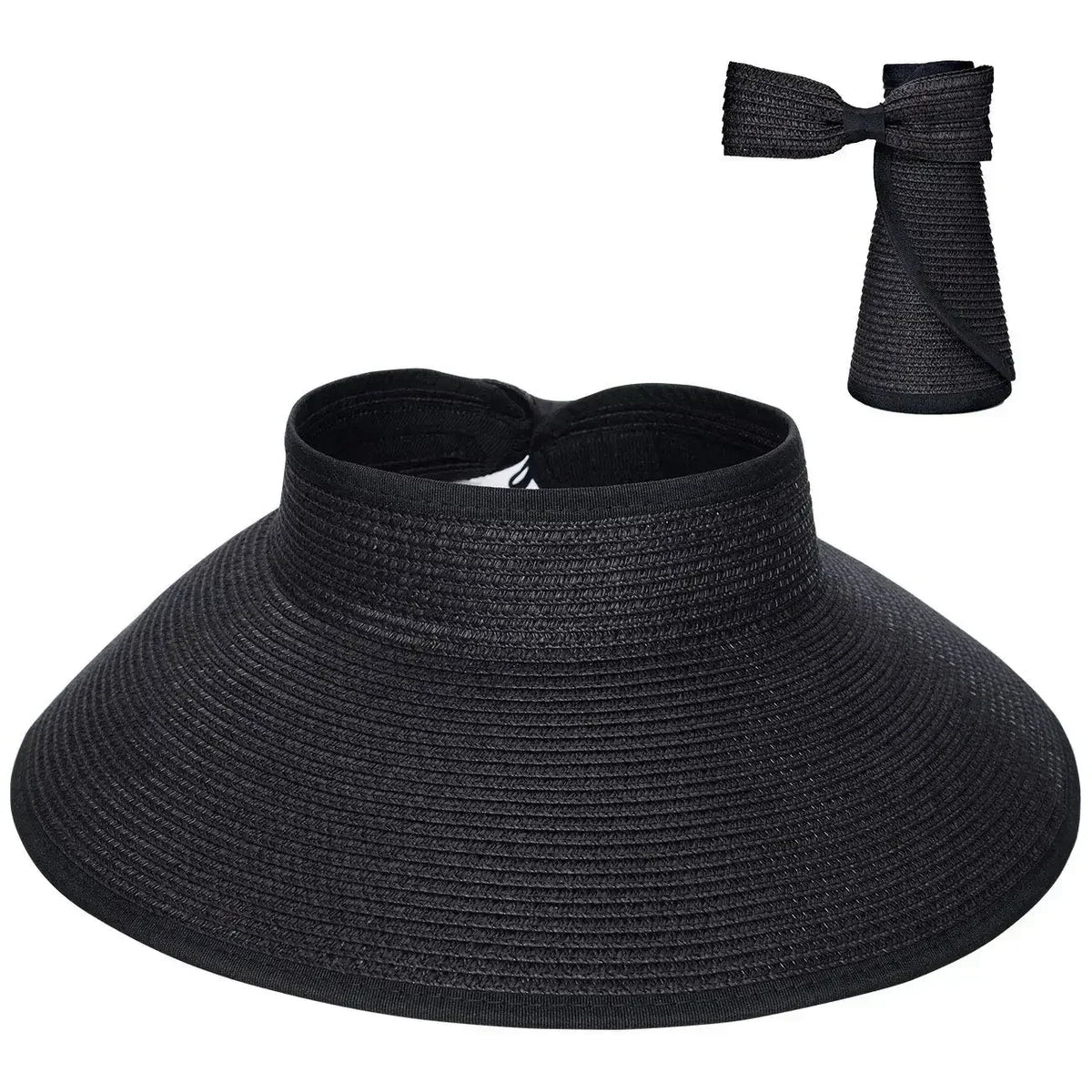 Foldable Wide-Brim Straw Sun Hat