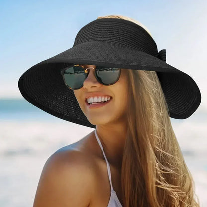 Foldable Wide-Brim Straw Sun Hat