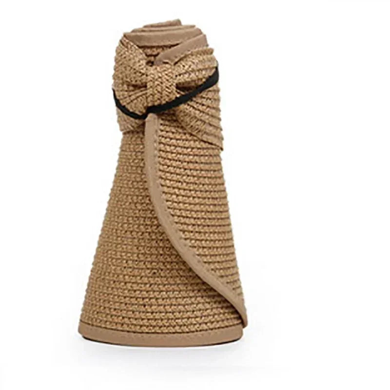 Foldable Wide-Brim Straw Sun Hat