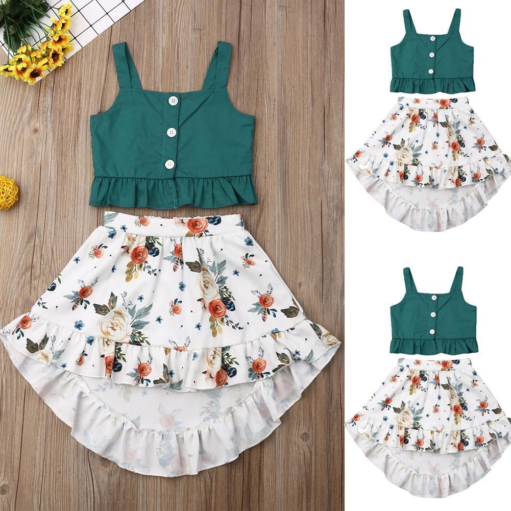 Baby Girls' Floral Dress Set with Lace Ruffle Top