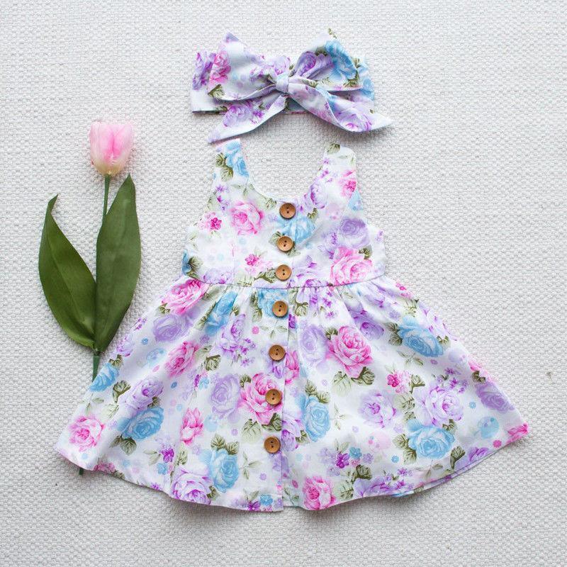 Baby Girls' Floral Tank Dress with Headband