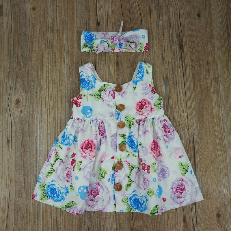 Baby Girls' Floral Tank Dress with Headband