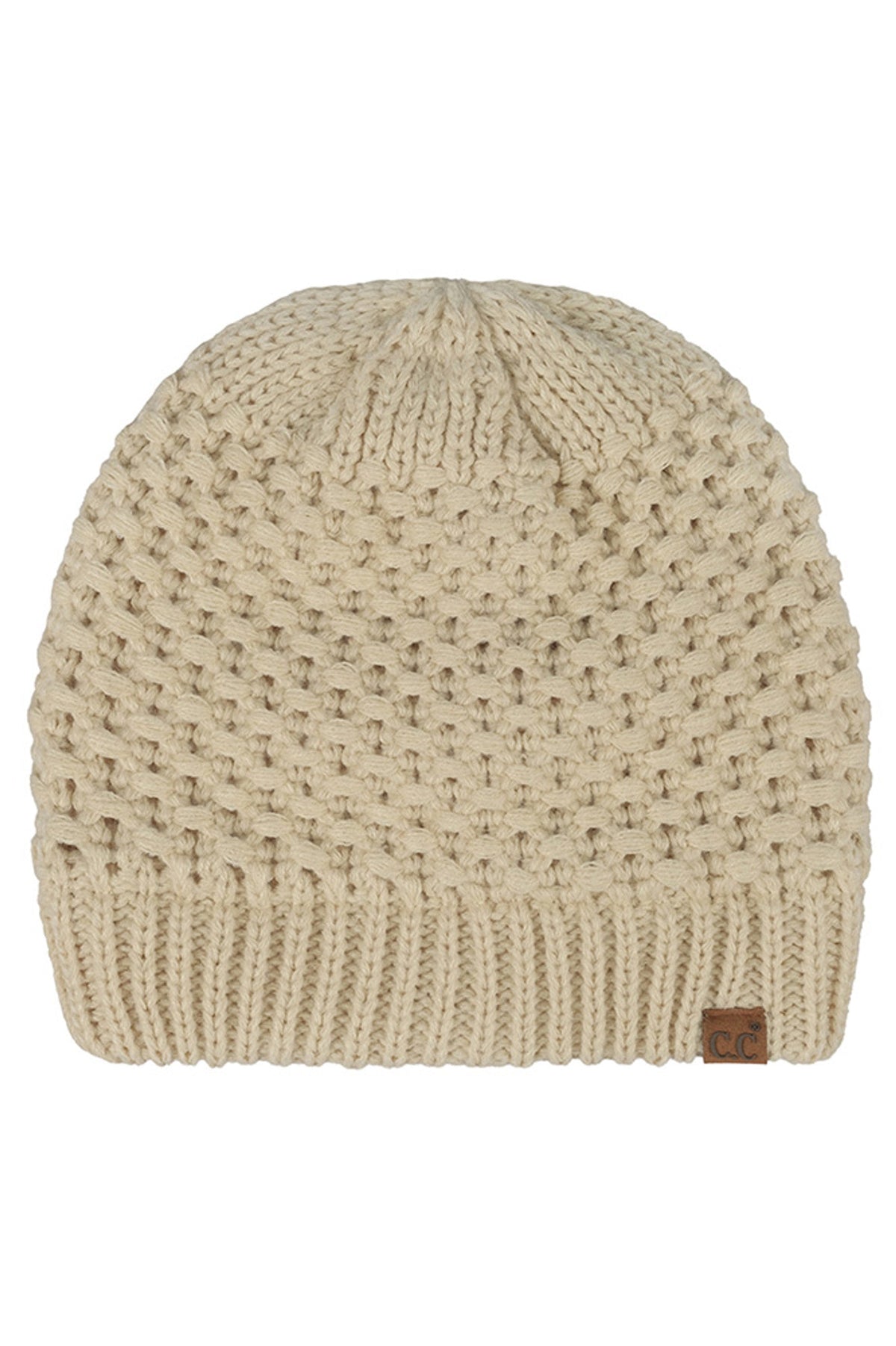 Women's Cross-Stitch Knit Satin-Lined Beanie