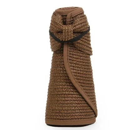 Foldable Wide-Brim Straw Sun Hat